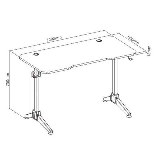 Game bureau Thomas - computertafel - computerbureau - zwart rood