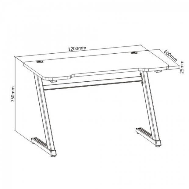 Computer game bureau gaming desk Thomas zwart ideaal voor uw game set up 120 cm x 60 cm