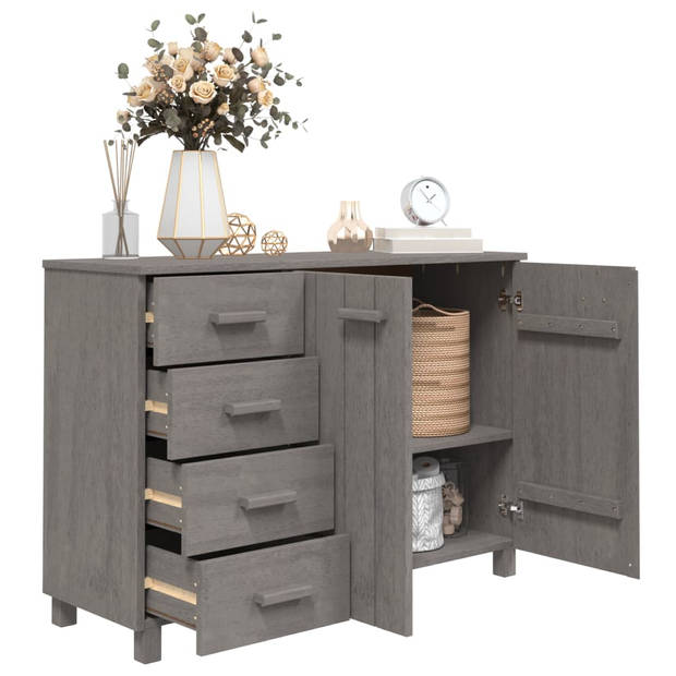 The Living Store HAMAR Houten Dressoir - 113 x 40 x 80 cm - Lichtgrijs