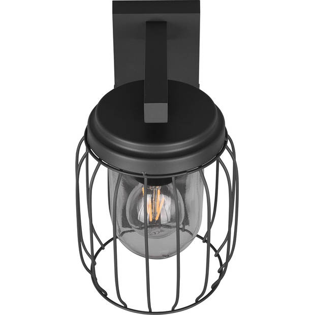LED Tuinverlichting - Wandlamp - Trion Tinolo - E27 Fitting - Rond - Spatwaterdicht IP44 - Mat Antraciet - Aluminium