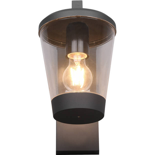 LED Tuinverlichting - Wandlamp - Trion Civonu - E27 Fitting - Rond - Spatwaterdicht IP44 - Mat Antraciet - Aluminium