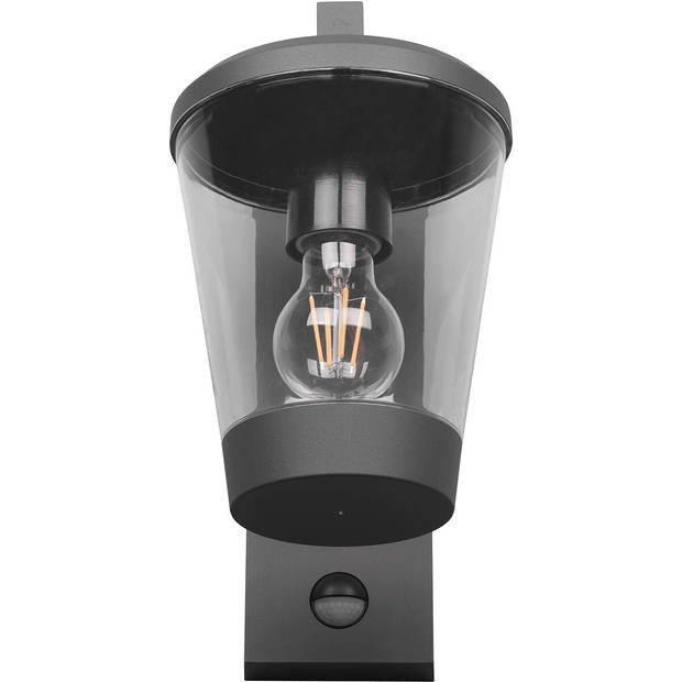 LED Tuinverlichting met Bewegingssensor - Wandlamp - Trion Civonu - E27 Fitting - Spatwaterdicht IP44 - Rond - Mat