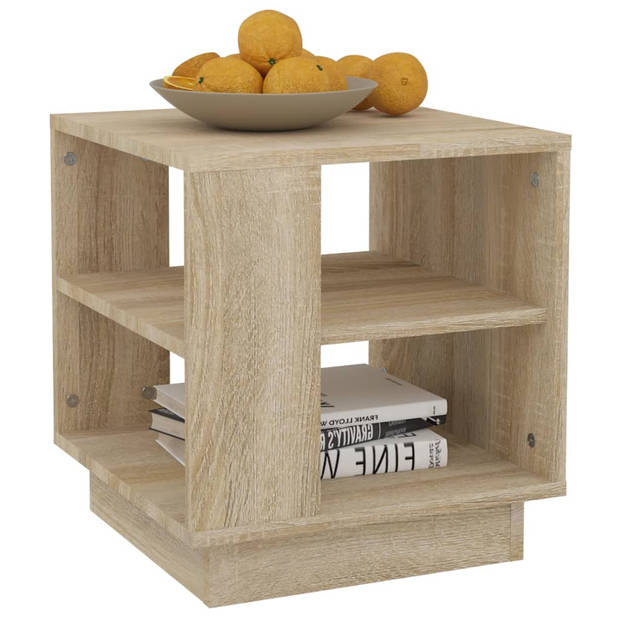 vidaXL Salontafel 40x40x43 cm bewerkt hout sonoma eikenkleurig