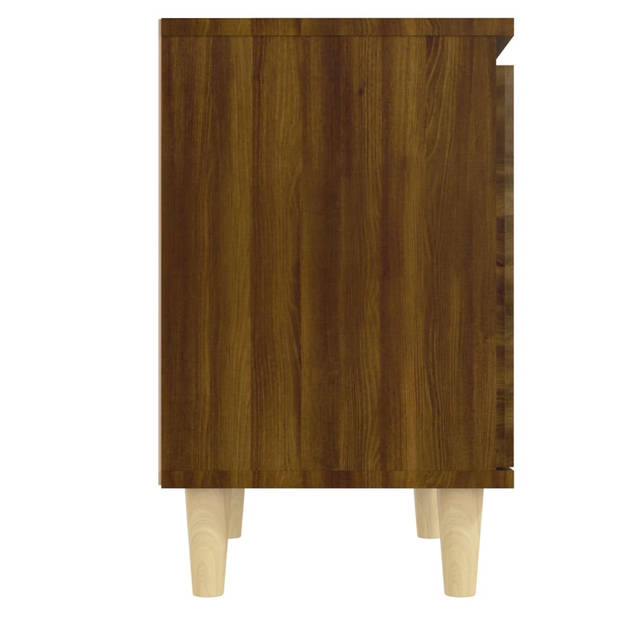 vidaXL Nachtkastjes 2 st met houten poten 40x30x50 cm bruin eikenkleur