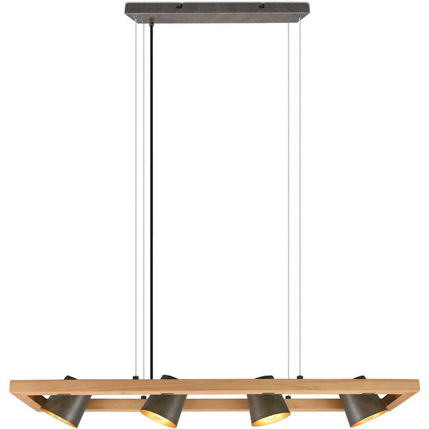 LED Hanglamp - Trion Bimm - E14 Fitting - 4-lichts - Rechthoek - Antiek Nikkel - Aluminium