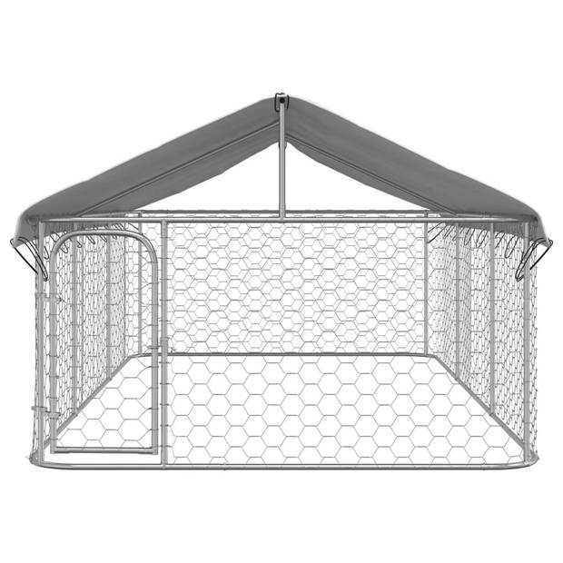 vidaXL Hondenkennel voor buiten met dak 400x200x150 cm