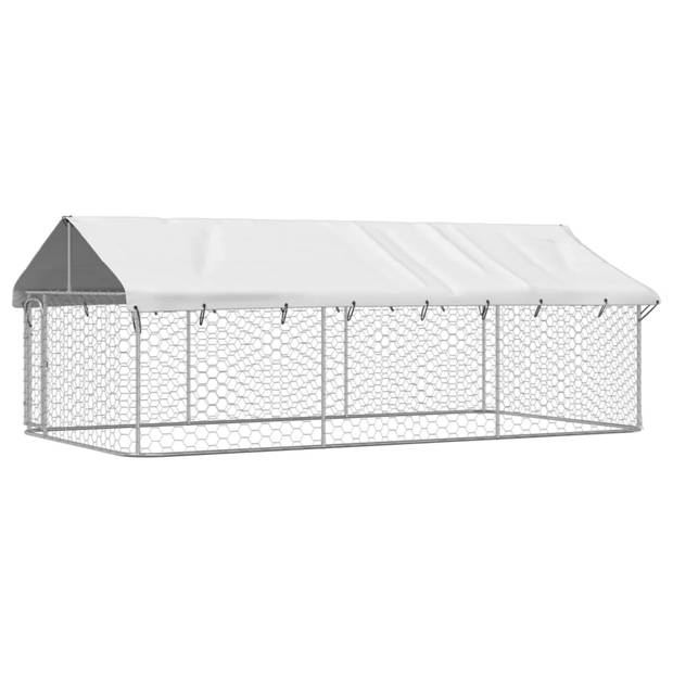 vidaXL Hondenkennel voor buiten met dak 400x200x150 cm