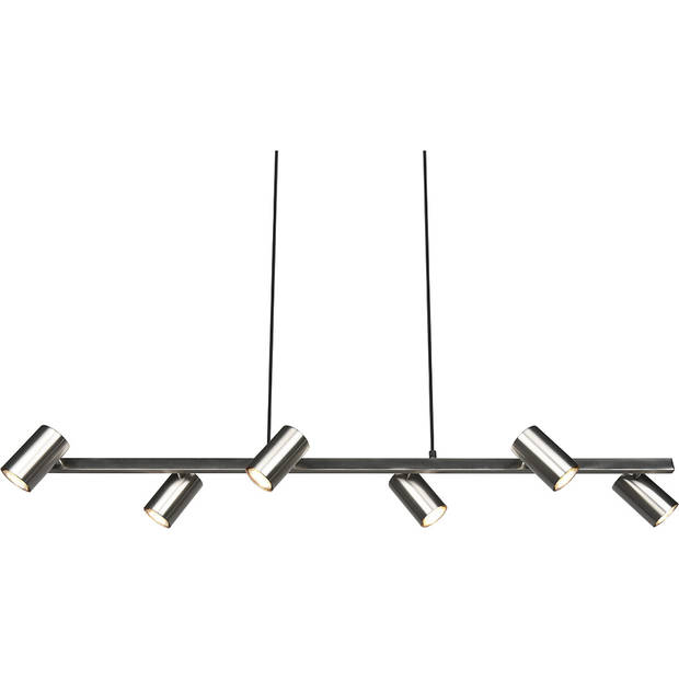 LED Hanglamp - Trion Milona - GU10 Fitting - 6-lichts - Rond - Mat Nikkel - Aluminium