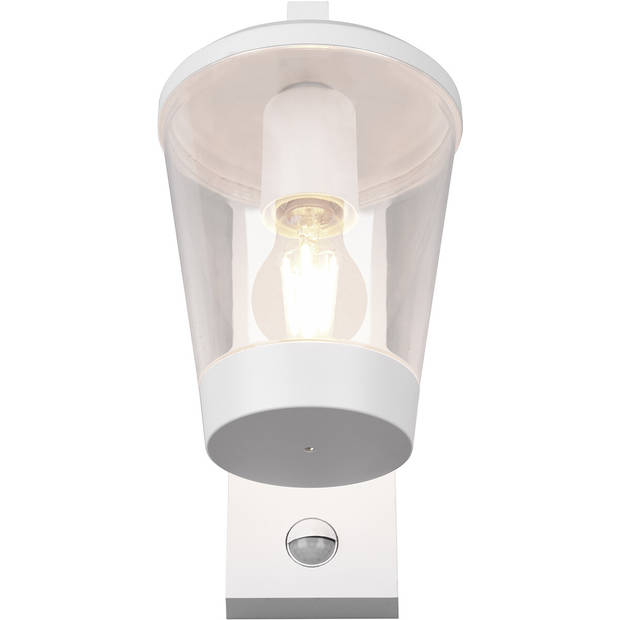 LED Tuinverlichting met Bewegingssensor - Wandlamp - Trion Civonu - E27 Fitting - Spatwaterdicht IP44 - Rond - Mat Wit -
