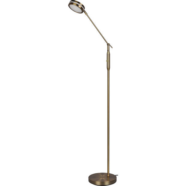 LED Vloerlamp - Trion Franco - 6.5W - Aanpasbare Kleur - Dimbaar - Rond - Oud Brons - Aluminium