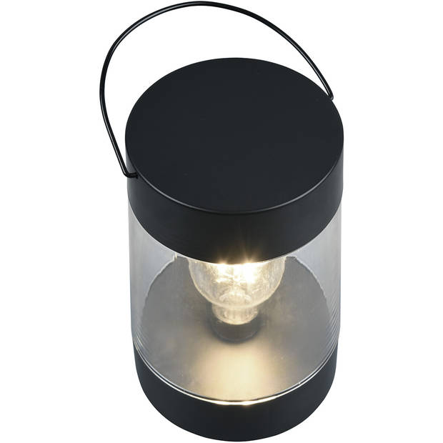 LED Tafellamp op Batterijen - Trion Calano - Spatwaterdicht IP44 - Rond - Mat Zwart - Aluminium