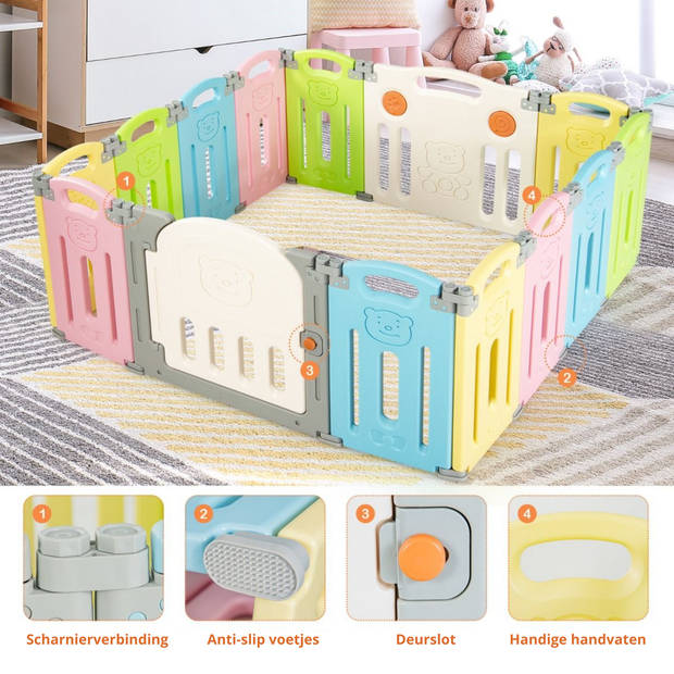 Grondbox - Grondbox Baby - Playpen - Kruipbox - Kinderbox - Box - Speelbox - 139 x 133 x 60 cm