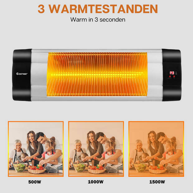 Terrasverwarmer - Infrarood - Terrasverwarming - Heater - Afstandsbediening - 1500 watt