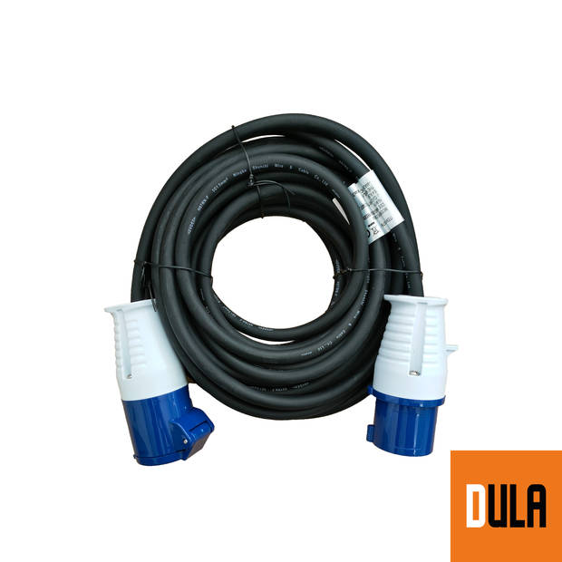 DULA - Verlengsnoer Camping - CEE - 10 meter - 1 stuk - Neopreen - IP44 - Max 3500 W