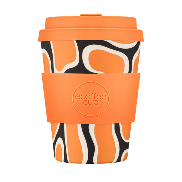 Ecoffee Cup No to Nooptlets PLA - Koffiebeker to Go 350 ml - Orange Siliconen