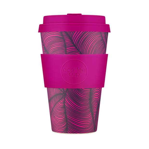 Ecoffee Cup Otrobanda PLA - Koffiebeker to Go 400 ml - Fuchsia Siliconen