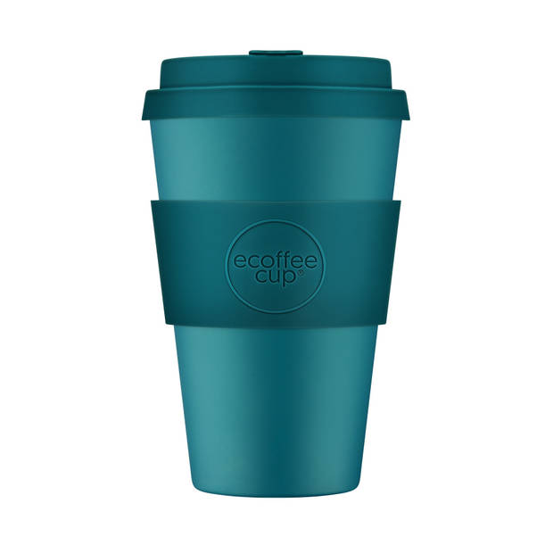 Ecoffee Cup Bay of Fires PLA - Koffiebeker to Go 400 ml - Petrol Siliconen
