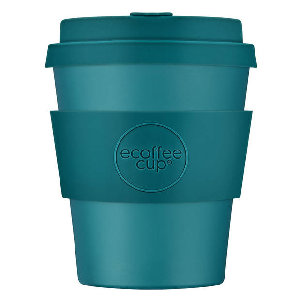 Ecoffee Cup Bay of Fires PLA - Koffiebeker to Go 250 ml - Petrol Siliconen