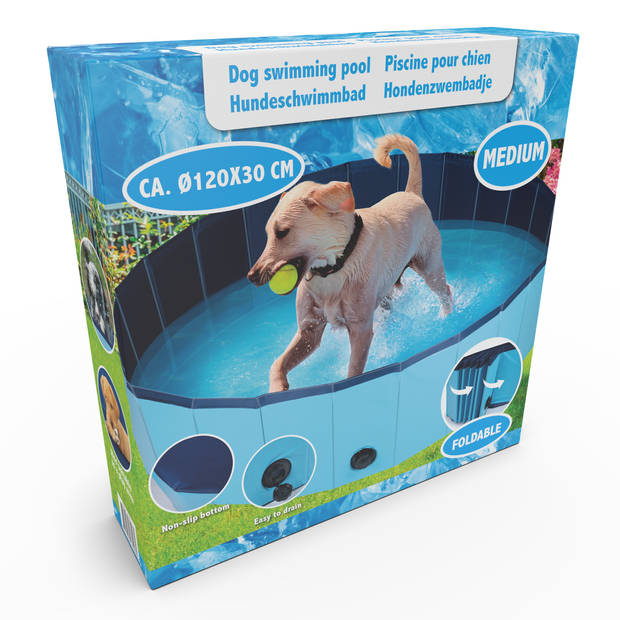 Pet Hondenzwembad - 120 x 30 CM - Middelgrote Hondenrassen - Opvouwbaar Honden Bad - Anti-Slip Bodem