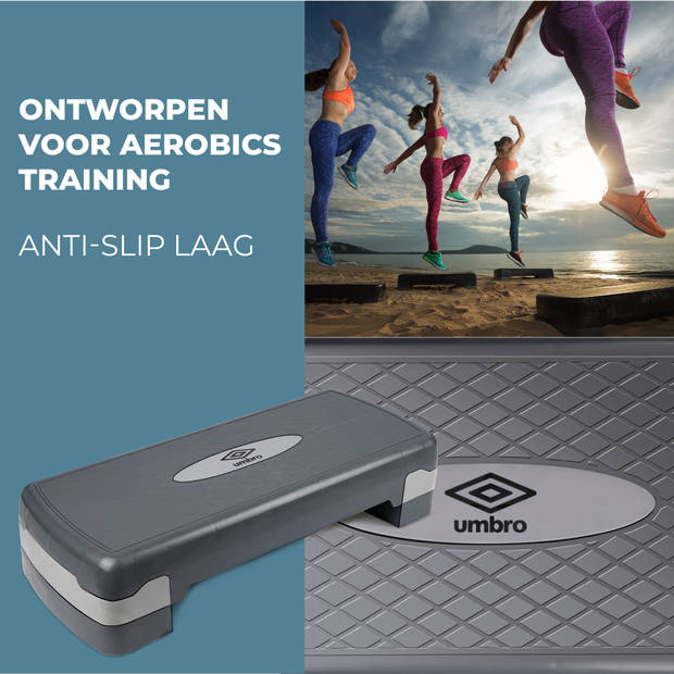 Umbro Aerobic Step - Hoogte Verstelbaar 10-15 CM - Anti-Slip Laag - Fitness Stepper