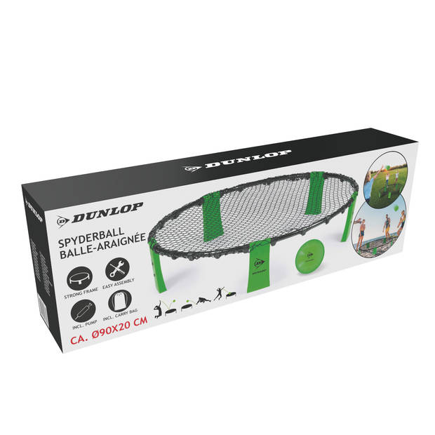 Dunlop Spyderball Set - Geschikt voor Spikeball - 90 x 20 CM - Incl. Net, Frame, Poten, Bal, Pomp en Reistas