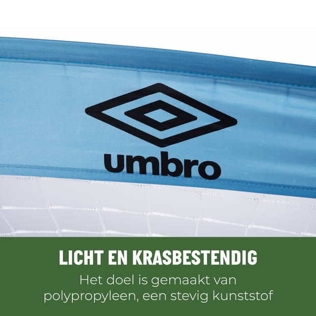 Umbro Pop-Up Voetbaldoel - 110 x 78 x 78cm - Incl. Reistas - Blauw/Zwart
