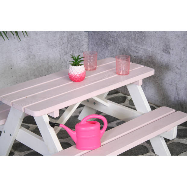 SenS-Line - Kinder picknicktafel Minnie - 90 cm - Roze/ Wit