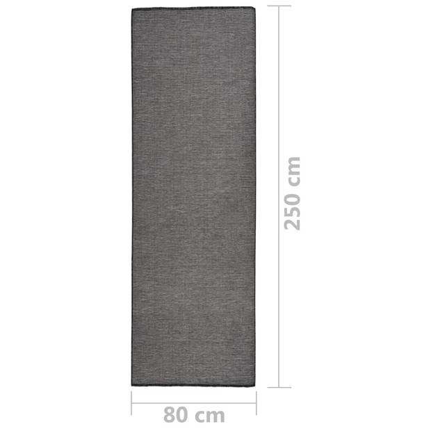 vidaXL Buitenkleed platgeweven 80x250 cm grijs
