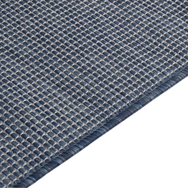 vidaXL Buitenkleed platgeweven 80x250 cm blauw