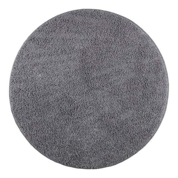 Hoogpolig Rond Vloerkleed Licht Grijs - Shaggy Collection - 200 cm (L)