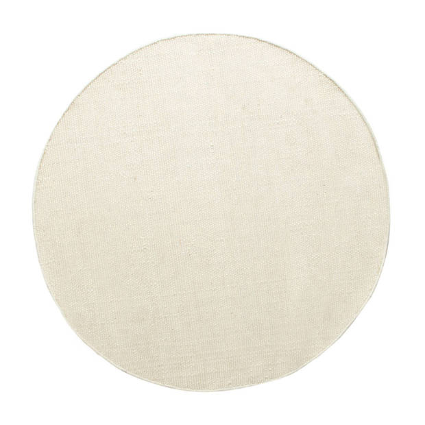 Rond vloerkleed wollen Wit - Cobble Stone