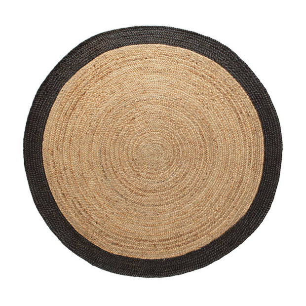 Rond vloerkleed Jute Naturel/Antraciet - 120 cm (S)