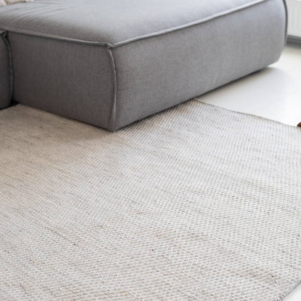 Vloerkleed Gerecycled Materiaal Ciro Beige/Wit