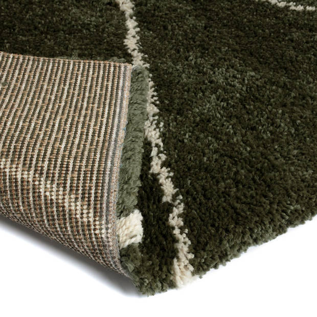 Berber vloerkleed hoogpolig Groen/Cream 160x230cm - (M) - scandinavisch - nea - Interieur05