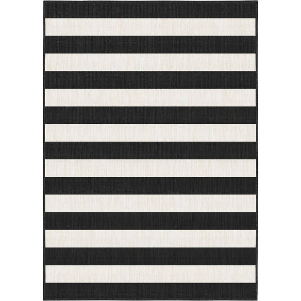 Buitenkleed Stripes zwart/wit dubbelzijdig