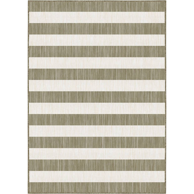 Buitenkleed Stripes bruin/grijs dubbelzijdig