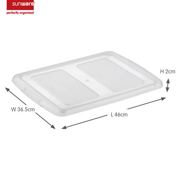 Sunware deksel voor opslagbox van 17/32/45 liter transparant 46 x 36 x 2 cm - Opbergbox