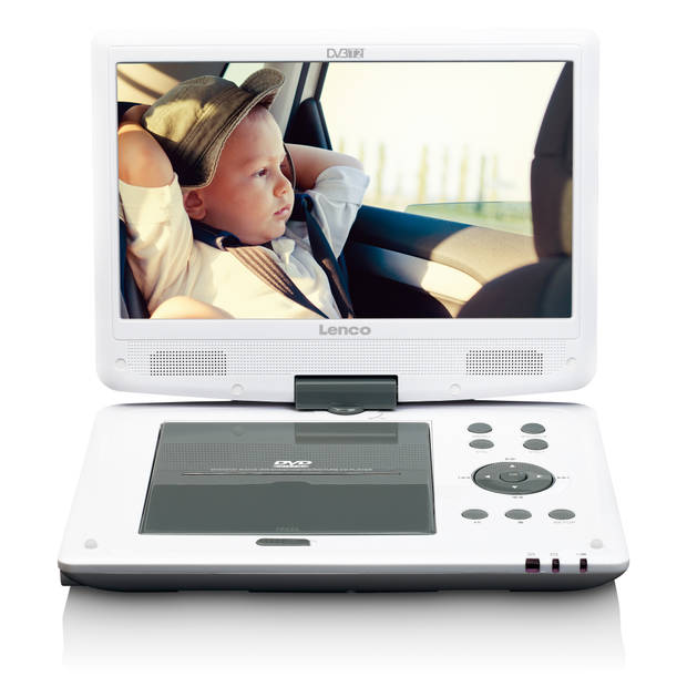 10" Portable DVD-speler met HD DVB T2 ontvanger Lenco DVP-1063WH Wit-Grijs