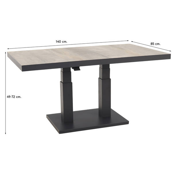 VDG Jersey verstelbare tuintafel - 140 x 85 cm.