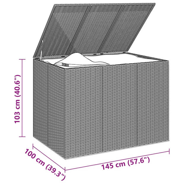 vidaXL Tuinbox 145x100x103 cm polyetheen rattan bruin