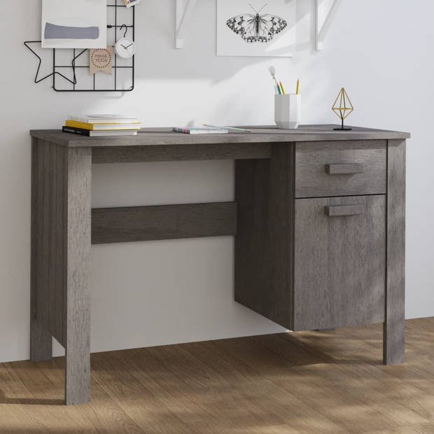 The Living Store HAMAR Bureau - Grenenhout - 113 x 50 x 75 cm - Lichtgrijs