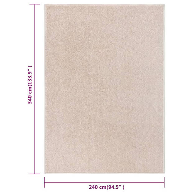 vidaXL Vloerkleed kortpolig 240x340 cm donkerbeige