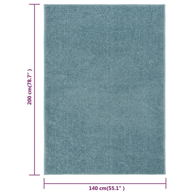 vidaXL Vloerkleed kortpolig 140x200 cm blauw