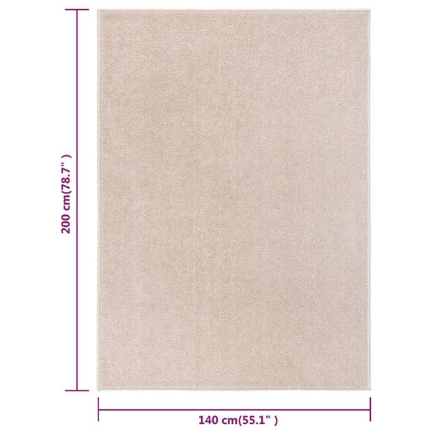 vidaXL Vloerkleed kortpolig 140x200 cm donkerbeige