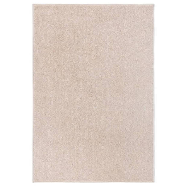 vidaXL Vloerkleed kortpolig 160x230 cm donkerbeige