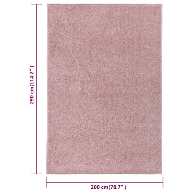 vidaXL Vloerkleed kortpolig 200x290 cm roze