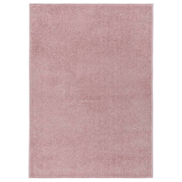 vidaXL Vloerkleed kortpolig 240x340 cm roze