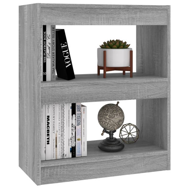 vidaXL Boekenkast/kamerscherm 60x30x72 cm grijs sonoma eikenkleurig