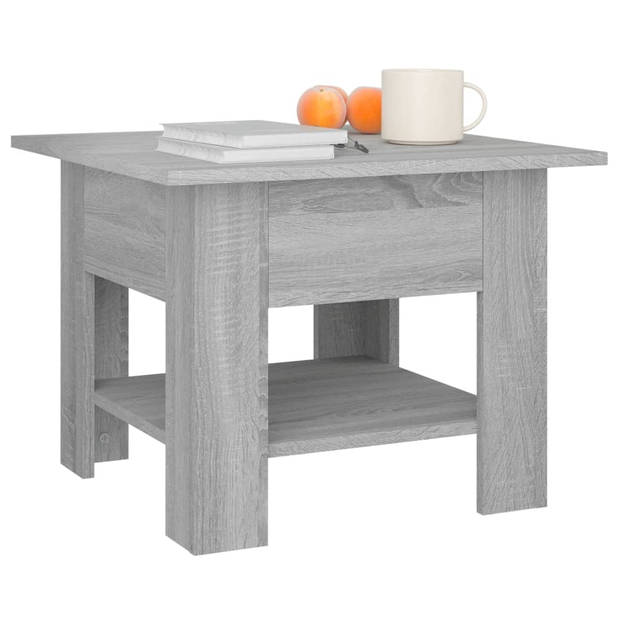 The Living Store Salontafel Trendy Bijzettafel - 55 x 55 x 42 cm - Grijs Sonoma Eiken