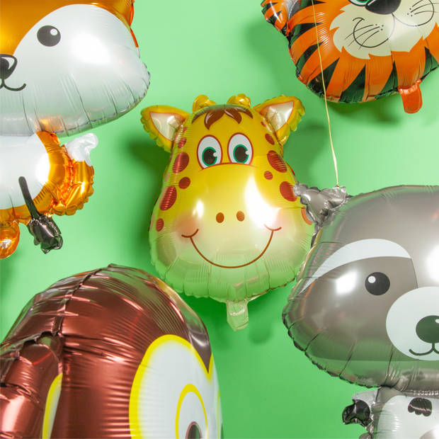 Fissaly® 15 Grote Dieren Folie Ballonnen met Lint – Feest Versiering – Kinderfeestje – Decoratie